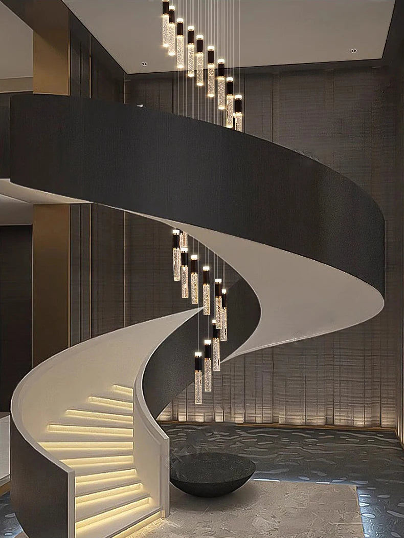 Pendant Light - Modern Crystal Stair Chandelier LED Indoor Lighting SW-36210457 - SWEET-LIGHTS