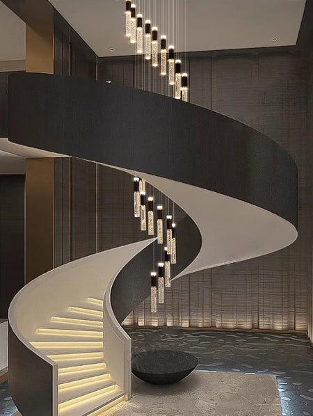 Pendant Light - Modern Crystal Stair Chandelier LED Indoor Lighting SW-36210457 - SWEET-LIGHTS