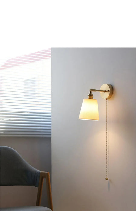 Wall Light - Modern White Ceramic Wall Mounted Lamps for Hotel Bedroom Bedside Pull Switch Sconce Nordic Hallway Aisle SW-36210458 - SWEET-LIGHTS