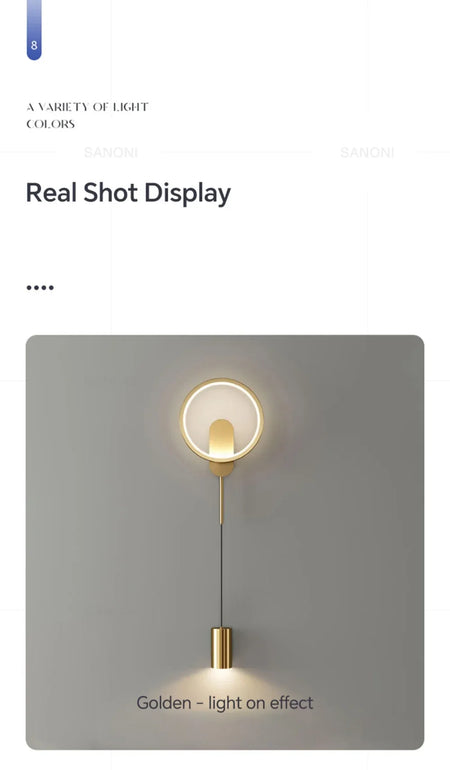 Wall Light - LED Wall Lamp Hallway Aisle Bedroom Sconce Modern Black Gold Fixture SW-36210348 - SWEET-LIGHTS