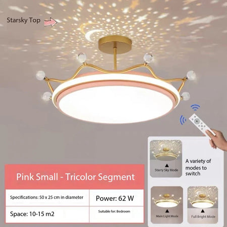 Children Lighting - Crown LED Dimmable Ceiling Chandelier Star And Moon Lamp Pendant Kids Room Decor SW-36210347 - SWEET-LIGHTS