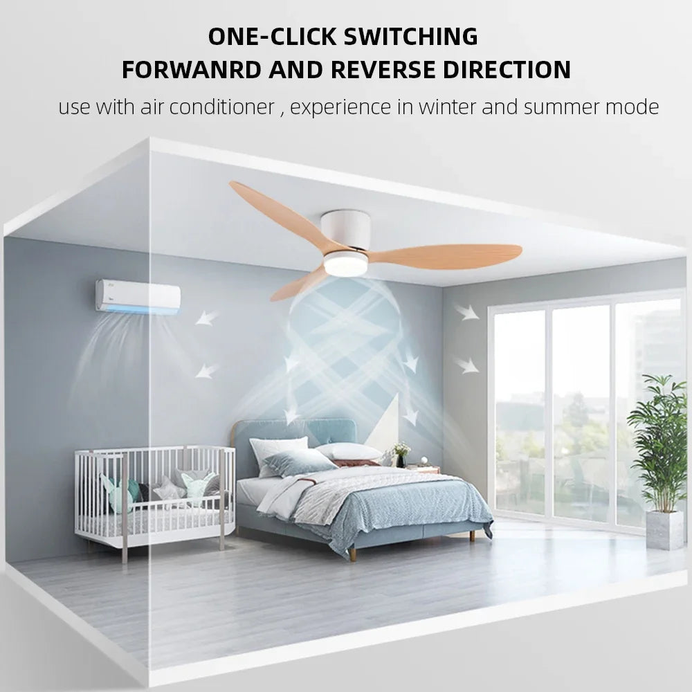Fans - Modern Led Ceiling Fan 42 52 Inch DC Motor 6 Speeds Remote SW-36210034 - SWEET-LIGHTS