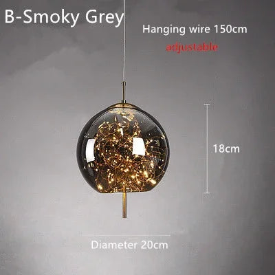 Pendant Light - Nordic Net Red Bedside Chandelier Glass SW-36210345 - SWEET-LIGHTS