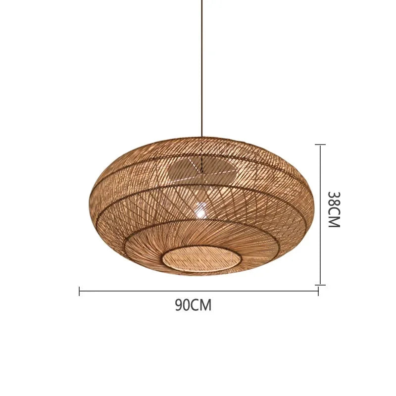 Pendant Light - SANDYHA Japanese Rattan Chandelier LED Lamp for Living Room Dining SW-36210438 - SWEET-LIGHTS