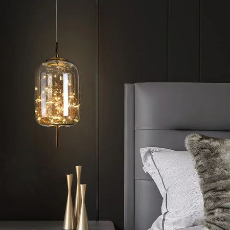 Pendant Light - Nordic Net Red Bedside Chandelier Glass SW-36210345 - SWEET-LIGHTS
