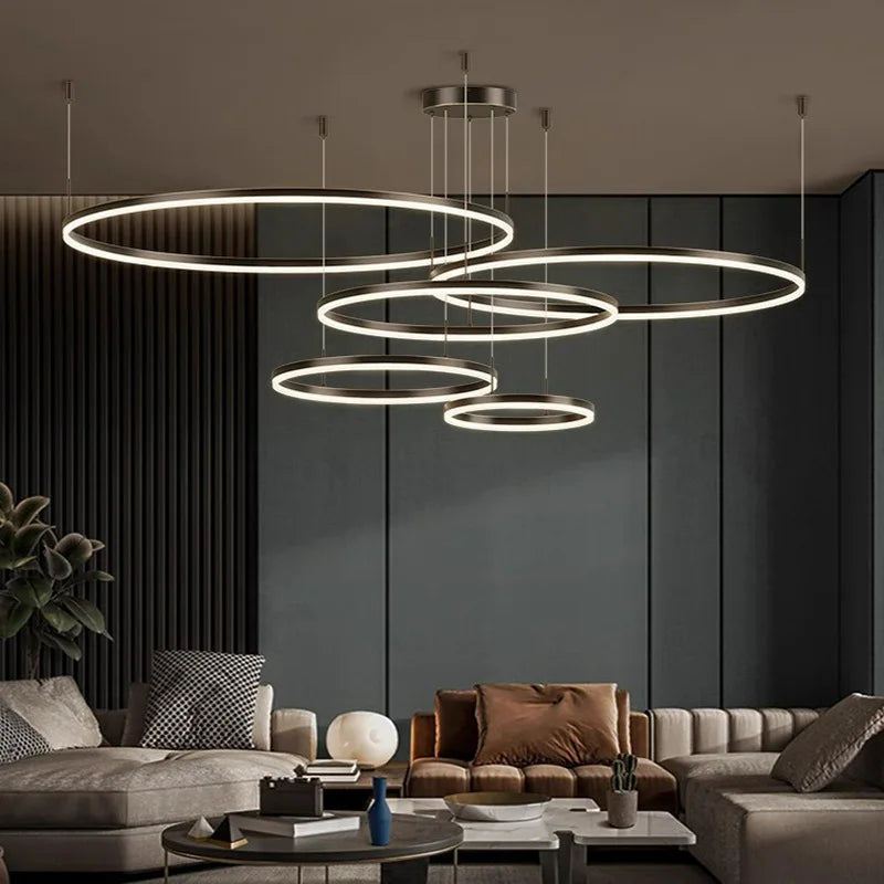 Pendant Light - Modern Ring Design LED Chandelier Gold for Living Dining Room Office Bedroom Home Decor SW-36210345 - SWEET-LIGHTS