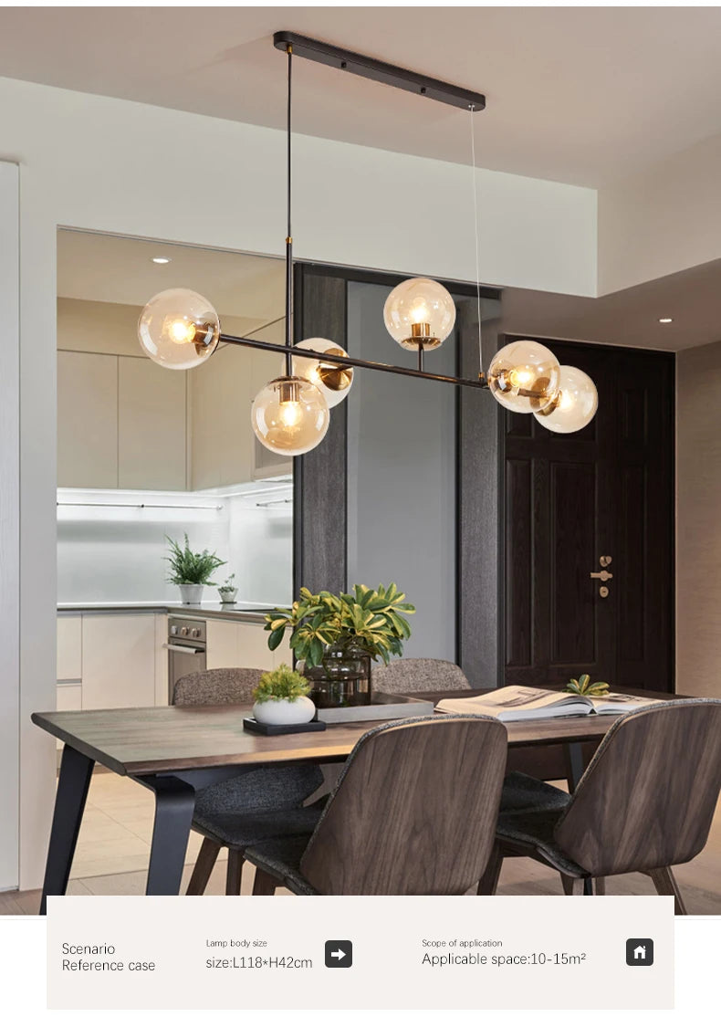 Pendant Light - Modern Minimalist Glass Ball Chandelier For Dining Room Kitchen Island Living Room SW-36210345 - SWEET-LIGHTS