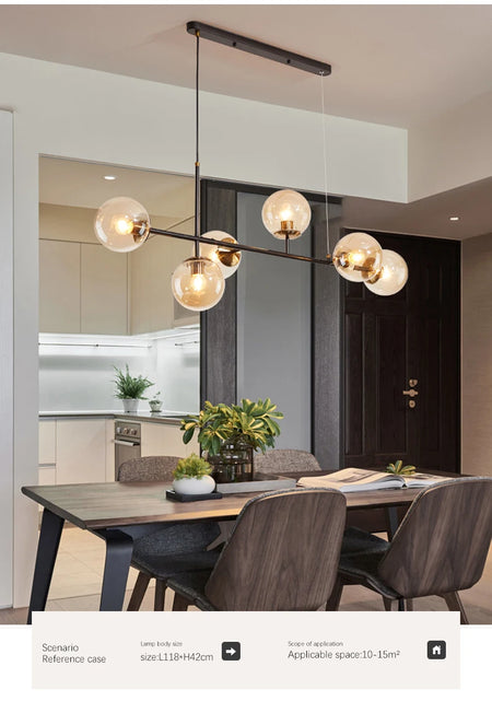 Pendant Light - Modern Minimalist Glass Ball Chandelier For Dining Room Kitchen Island Living Room SW-36210345 - SWEET-LIGHTS