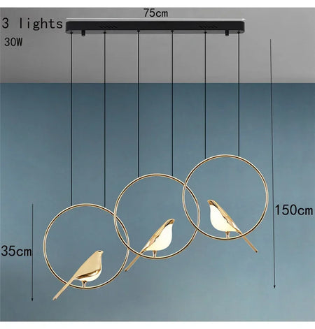 Pendant Light - BUNNY Nordic Postmodern Round LED Bird Light SW-36210789 - SWEET-LIGHTS