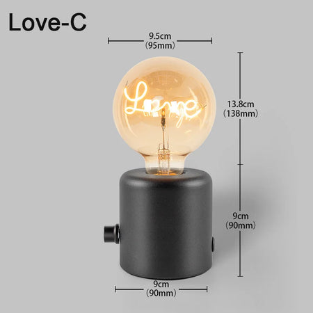 Table Lamp - Vintage Wood E27 Night Light EU Plug Retro Design SW-36210987 - SWEET-LIGHTS