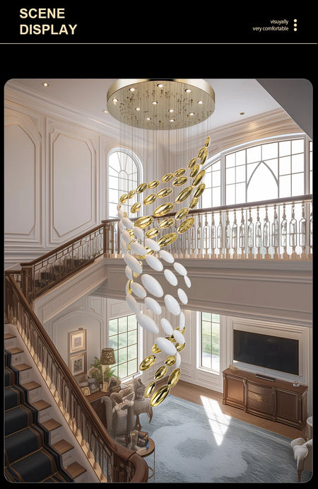 Chandelier - Luxury Lustre Bowl Hanging Chandelier Golden Dragon Egg SW-36210678 - SWEET-LIGHTS
