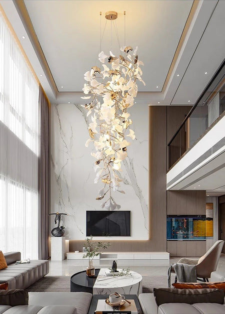 Chandelier - NEW Luxury Staircase Ginkgo Leaf Pendant Lighting SW-36210347 - SWEET-LIGHTS