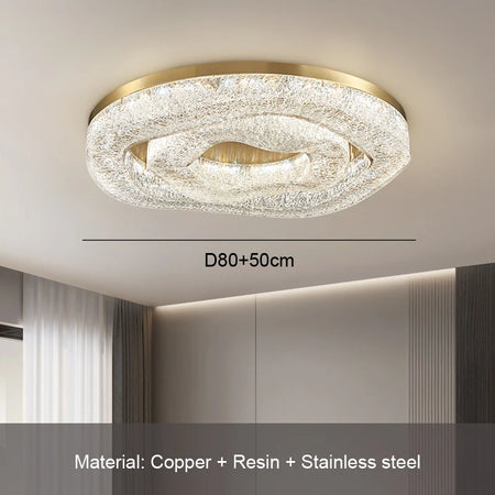Ceiling Light - AiPaiTe Gold Rounded Copper Chandelier SW-36210579 - SWEET-LIGHTS