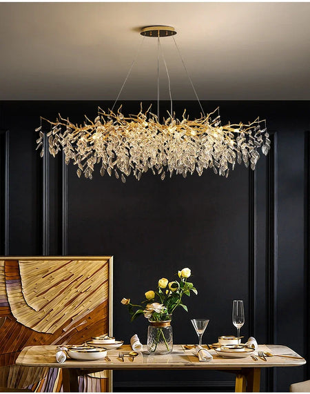 Chandelier - Luxury Gold Crystal LED Pendant Lamp Indoor Villa Lighting SW-36210457 - SWEET-LIGHTS