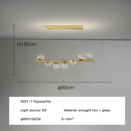 Pendant Light - Modern Led Long Ceiling Chandelier Glass Balls Dining Room Kitchen Hanging Lamp SW-36210345 - SWEET-LIGHTS