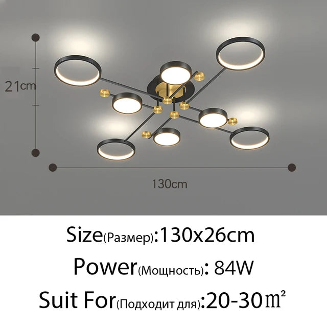 Ceiling Light - Modern LED Chandelier Gold Frame Indoor SW-36210347 - SWEET-LIGHTS