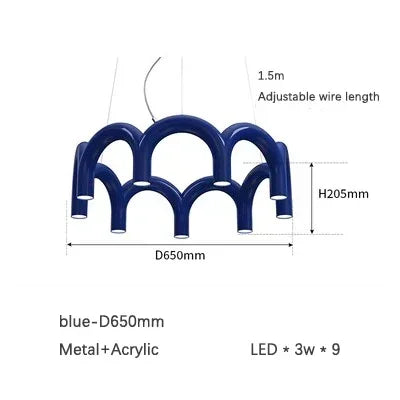 Pendant Light - Long Arch Chandelier LED Multi-color Macaron Lamp SW-36210346 - SWEET-LIGHTS