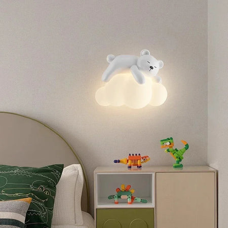 Children Lighting - White Clouds Bear Wall Lamps LED Children's Room Lamp Modern Warm Decor SW-36210345 - SWEET-LIGHTS