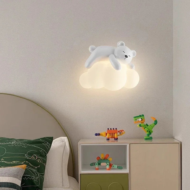 Children Lighting - White Clouds Bear Wall Lamps LED Children's Room Lamp Modern Warm Decor SW-36210345 - SWEET-LIGHTS
