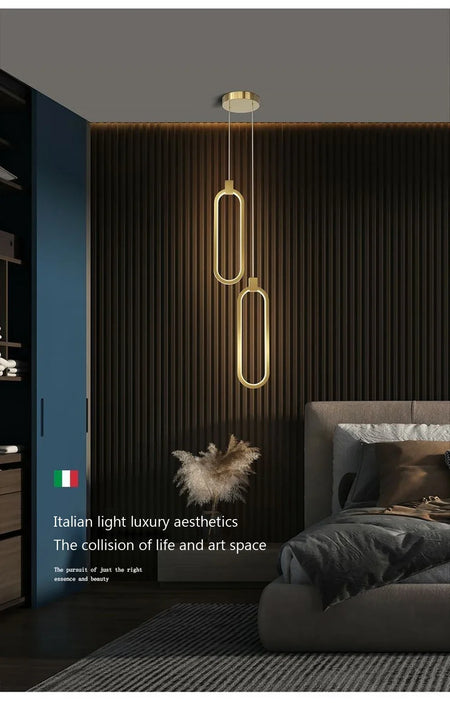 Pendant Light - Modern LED Black Gold Circular Chandelier SW-36210789 - SWEET-LIGHTS