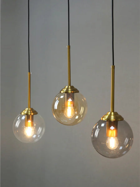 Pendant Light - Nordic Gray Glass Ball Island Pendant Lamp SW-36210678 - SWEET-LIGHTS