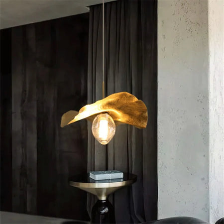 Pendant Light - Lotus Leaf Minimalist Hammered Brass Lamp SW-36210345 - SWEET-LIGHTS