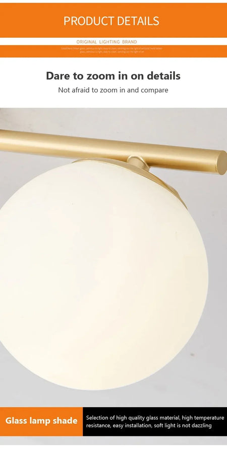 Ceiling Light - Nordic LED Iron Glass Lamp Gold Corridor Aisle SW-36210789 - SWEET-LIGHTS