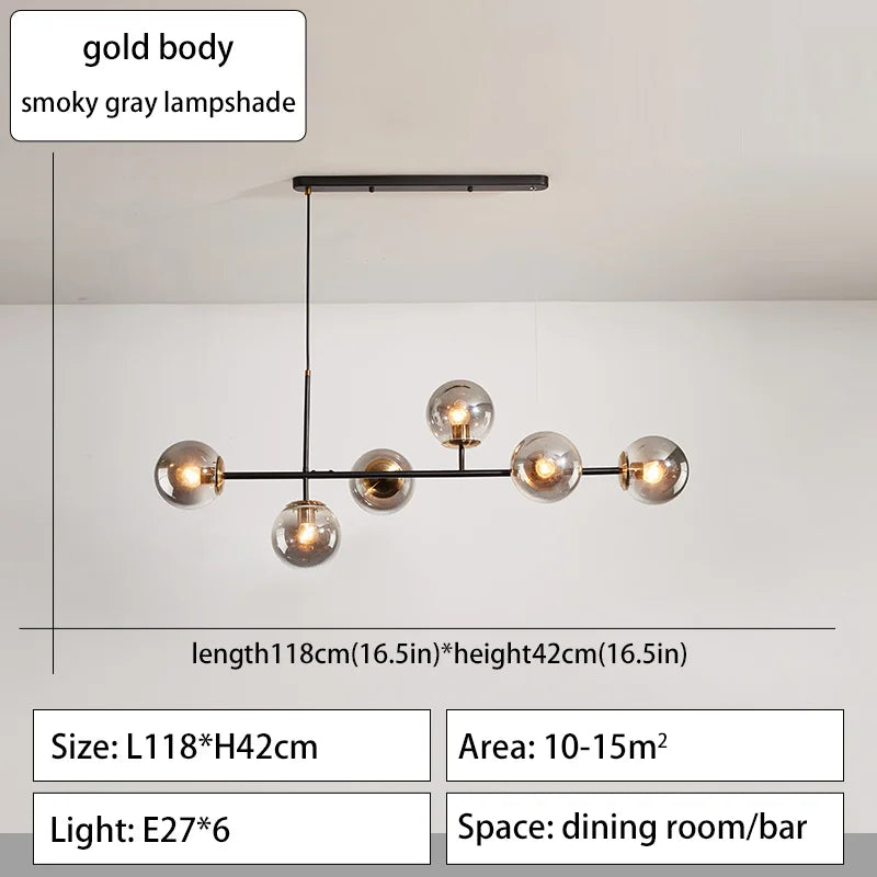 Pendant Light - Modern Minimalist Glass Ball Chandelier For Dining Room Kitchen Island Living Room SW-36210345 - SWEET-LIGHTS