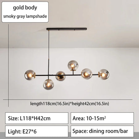 Pendant Light - Modern Minimalist Glass Ball Chandelier For Dining Room Kitchen Island Living Room SW-36210345 - SWEET-LIGHTS