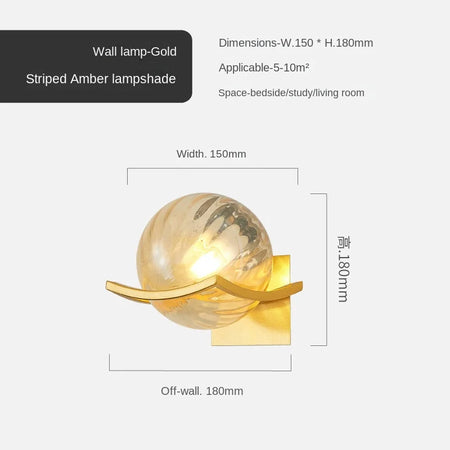 Wall Light - Modern Led Gold Glass Ball Lamp for Indoor Lighting SW-36210347 - SWEET-LIGHTS