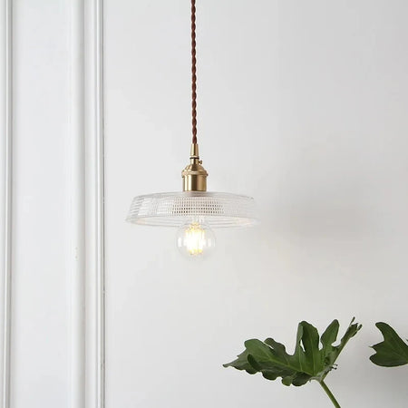 Pendant Light - Japanese Brass Semicircular Glass Chandelier for Bedroom and Dining Room SW-36210456 - SWEET-LIGHTS