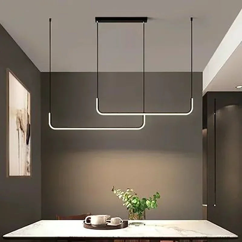Pendant Light - Modern LED Strip Chandelier Gold Indoor Lamp SW-36210345 - SWEET-LIGHTS
