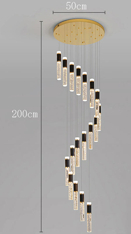 Pendant Light - Modern Crystal Stair Chandelier LED Indoor Lighting SW-36210457 - SWEET-LIGHTS