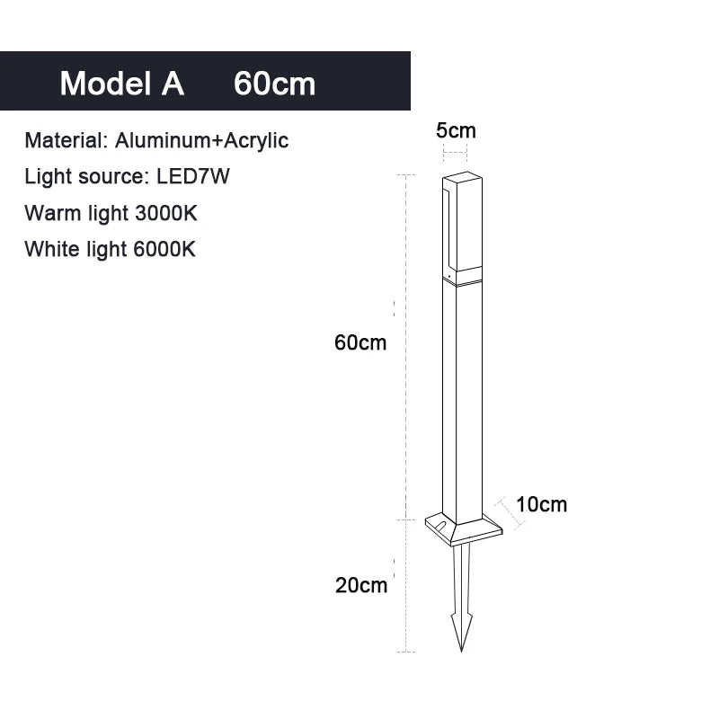 Outdoor Light - Waterproof IP65 LED Lawn Light 30-100CM SW-36210457 - SWEET-LIGHTS