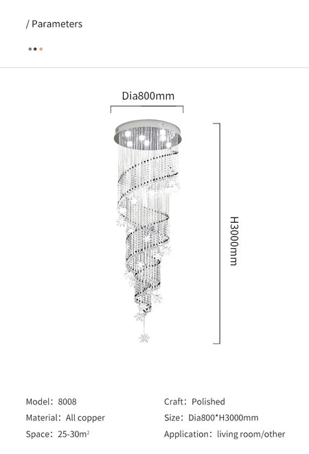 Chandelier - Modern Crystal Moon And Star Spiral Design For Lobby Stair Lighting SW-36210324 - SWEET-LIGHTS