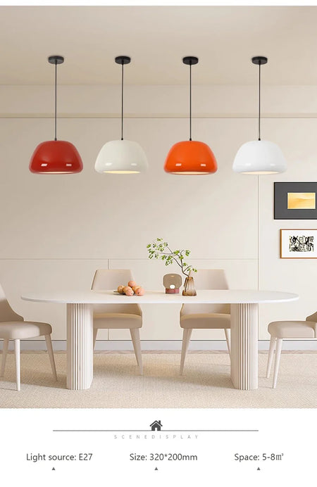 Pendant Light - Nordic LED Macaron Fixture Carbon Steel White Dark Green Orange for Restaurant Living Rooms SW-36210724 - SWEET-LIGHTS
