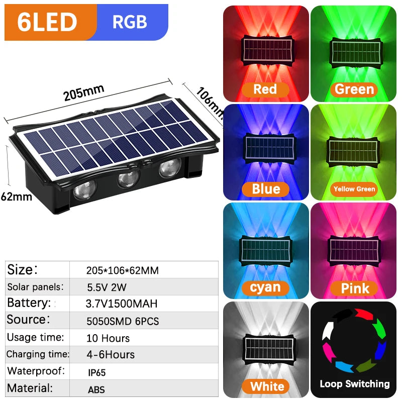 Outdoor Light - Wall Lamp Led House Solar Waterproof Up And Down Lighting Garden Exterior SW-36210457 - SWEET-LIGHTS