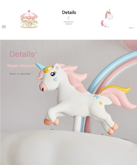 Children Lighting - Nordic Child Unicorn Ceiling Light Dimmable for Girl Bedroom Nursery Home Decor SW-36210458 - SWEET-LIGHTS