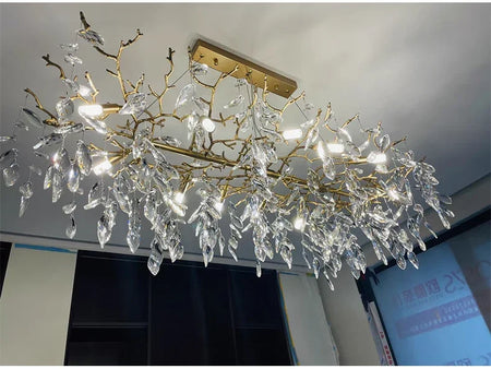 Chandelier - Luxury Gold Crystal LED Pendant Lamp Indoor Villa Lighting SW-36210457 - SWEET-LIGHTS