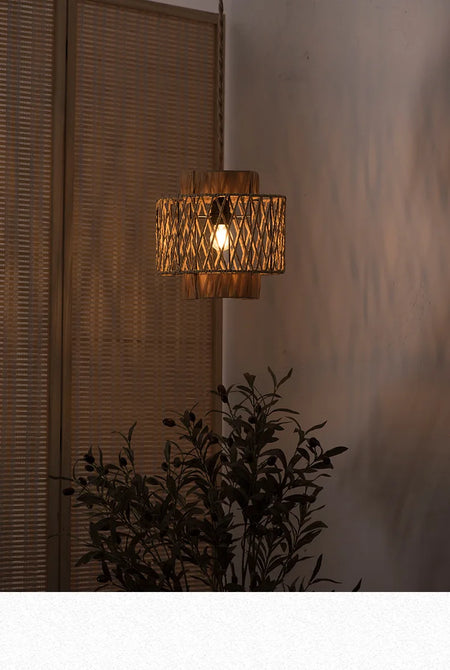 Lampshade - Retro Pendant Lamp Hand Woven Paper Rope SW-36210467 - SWEET-LIGHTS