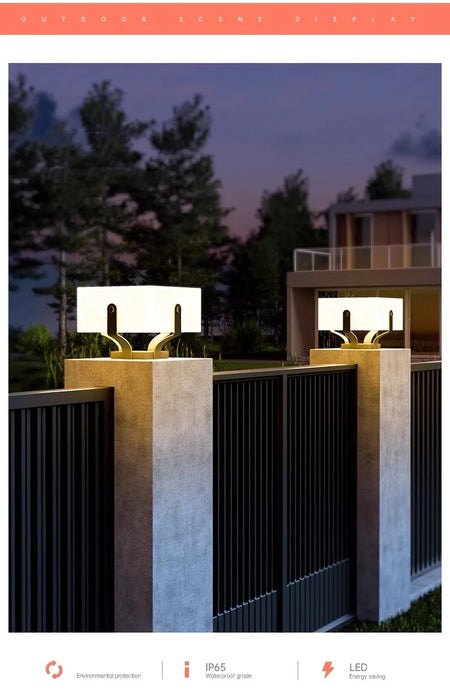 Outdoor Light - Stainless Steel Solar Column Head Pillar Lamp Outdoor Waterproof Garden Light SW-36210478 - SWEET-LIGHTS