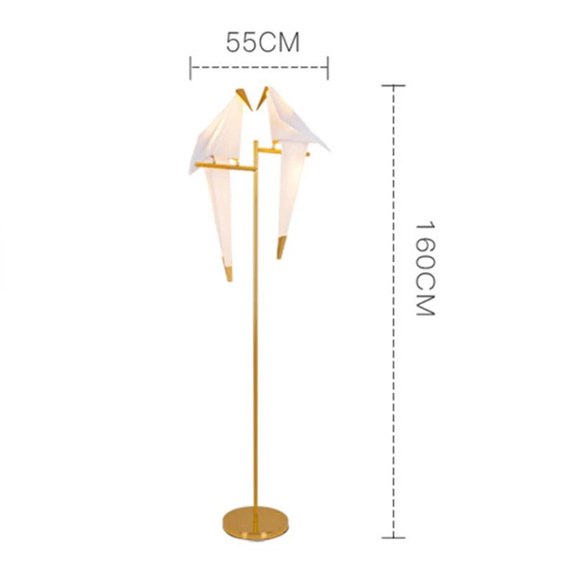 Floor Lamp - Perch Light LED Designer Gold Origami Bird Lamp SW-36210345 - SWEET-LIGHTS