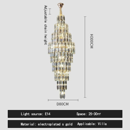 Chandelier - Duplex Building Villa Living Room Crystal Lamp SW-36210457 - SWEET-LIGHTS