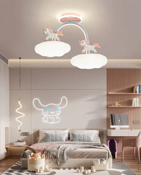 Children Lighting - Nordic Child Unicorn Ceiling Light Dimmable for Girl Bedroom Nursery Home Decor SW-36210458 - SWEET-LIGHTS