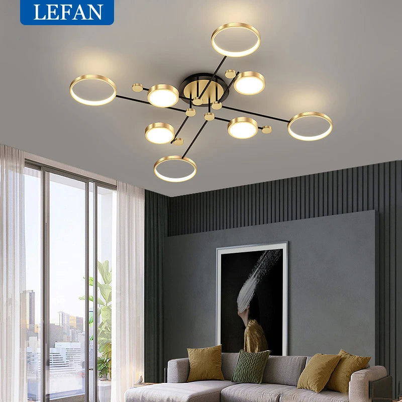Ceiling Light - Modern LED Chandelier Gold Frame Indoor SW-36210347 - SWEET-LIGHTS