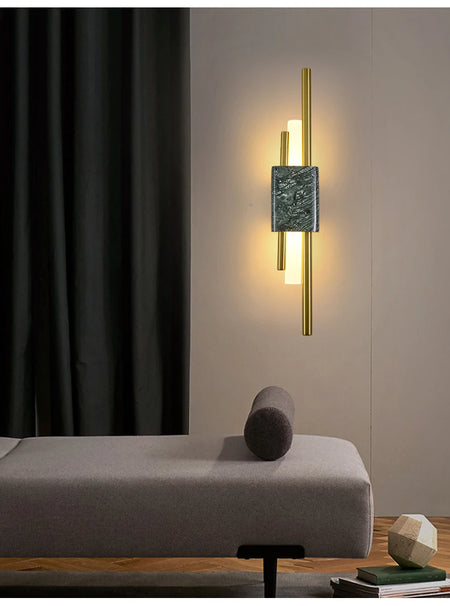 Wall Light - Green Marble Luxury Golden Decor Bedside Lamp Led 8W SW-36210345 - SWEET-LIGHTS