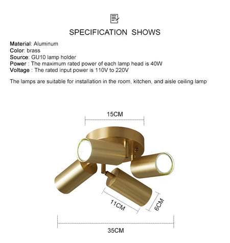 Ceiling Light - Modern GU10 LED Study Ceiling Fixture Adjustable SW-36210345 - SWEET-LIGHTS