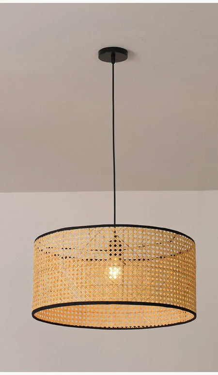 Lampshade - Rattan Hanging Lamp Shade Handwoven Drum Light SW-36210457 - SWEET-LIGHTS