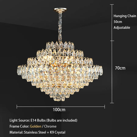 Chandelier - Luxury Crystal Big Chandeliers for Living Room Decor Modern Art Designer Luminaire Hight Ceiling Pendant Home Lamps Hall SW-36210927 - SWEET-LIGHTS