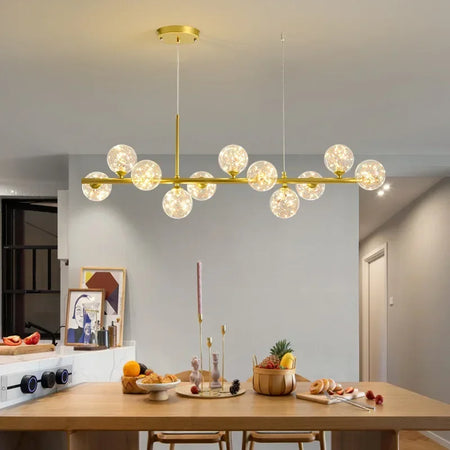 Pendant Light - Modern Long Dining Room Chandelier Glass Ball Lampshade Light Over The Table Kitchen Office Pendant Lamp Home Decor Luminaires SW-36210789 - SWEET-LIGHTS